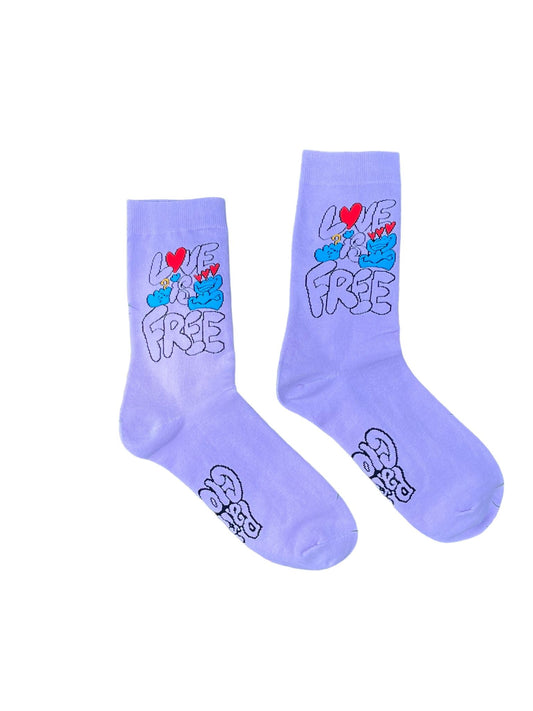 Love is Free Pastel Lilac sock